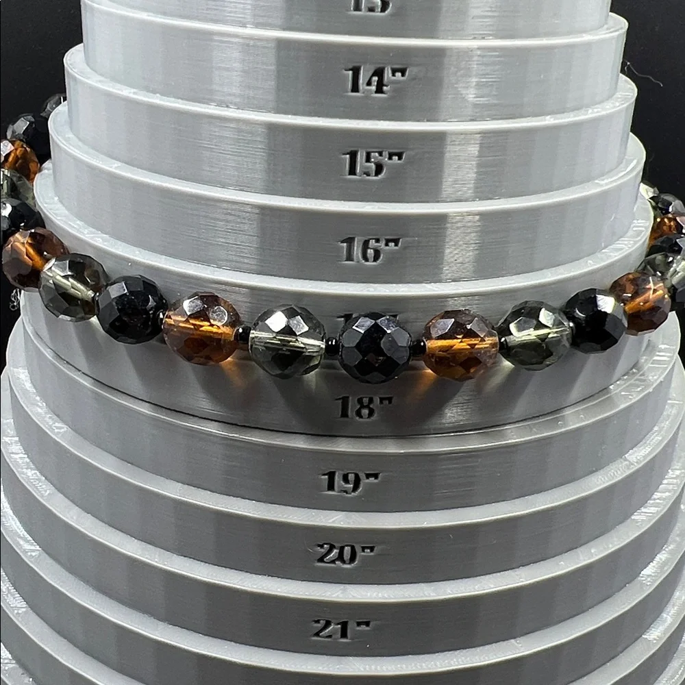 Vintage KMT Faceted Crystal Bead Jet Black Necklace - Picture 6 of 6